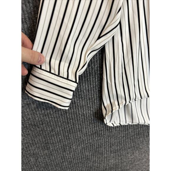 Rachel Zoe Womens Striped Button Up Blouse Size 2X Office Business Classic - Picture 7 of 9
